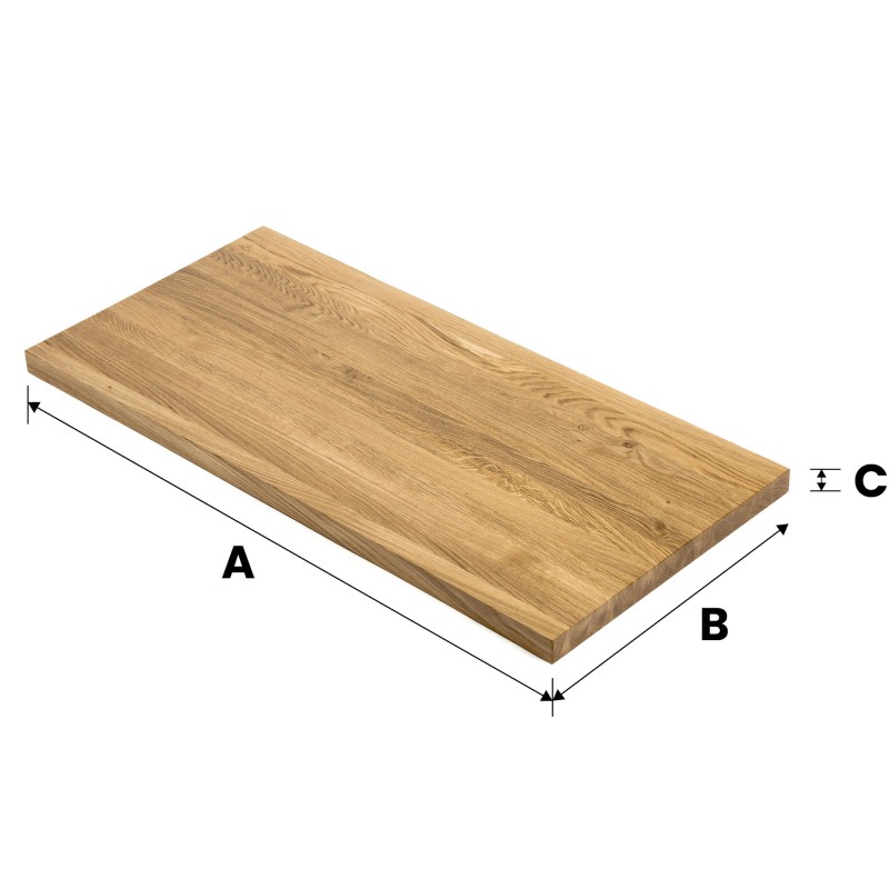 Blat dębowy 100x50x3 cm lity B/B olejowany bezbarwny Blat dębowy 100x50x3 cm lity B/B olejowany bezbarwny