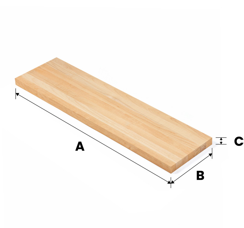 Schody stopień 100x25x3 cm drewniany buk lity olejowany bezbarwny A/B