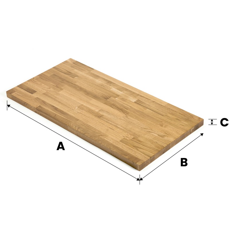 Blat dębowy 220x110x1.9 cm mikrowczep A/B olejowany bezbarwny