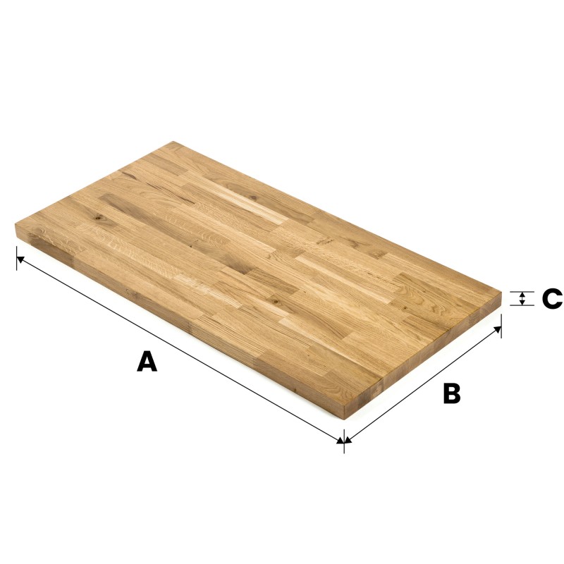 Blat dębowy 350x90x2 cm mikrowczep B/B olejowany bezbarwny Blat dębowy 350x90x2 cm mikrowczep B/B olejowany bezbarwny