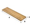 Parapet 100x15x2 cm dębowy lity B/B olejowany bezbarwny