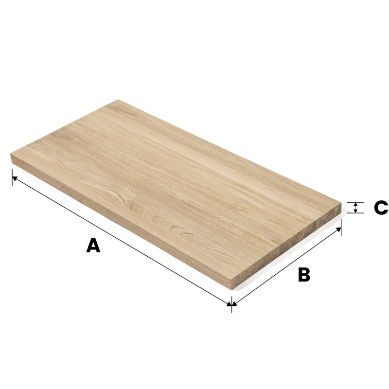 Blat 160x120x1.9 cm dębowy lity A/B surowy