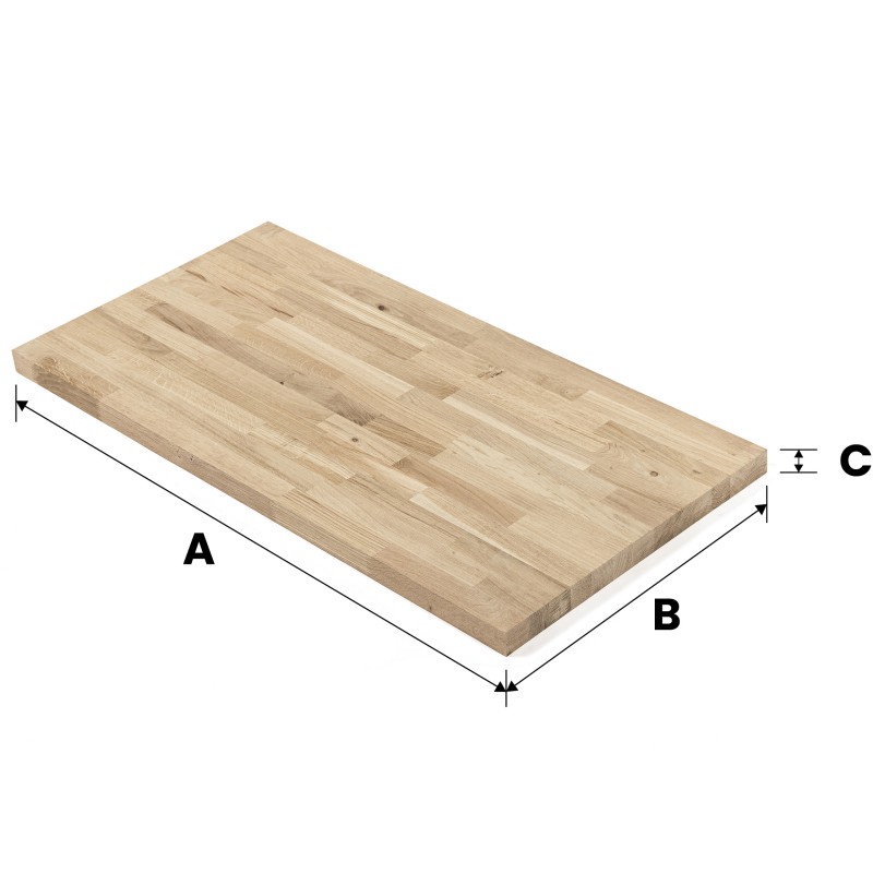 Blat 300x120x1.9 cm dębowy mikrowczep B/B surowy