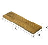 Schody stopień 100x25x4 cm drewniany dąb lity lakierowany bezbarwny A/B