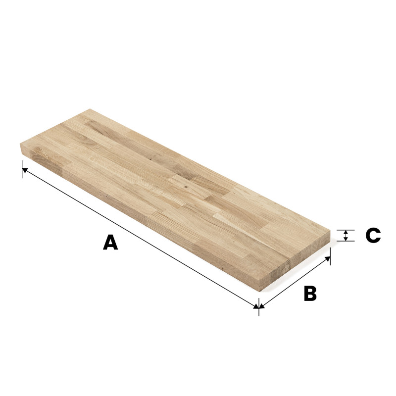 Schody stopień 100x25x3 cm drewniany dąb mikrowczep surowy B/B