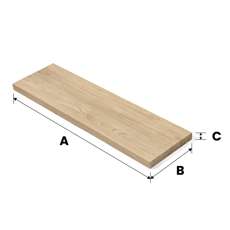 Schody stopień 100x25x4 cm drewniany dąb lity surowy A/B