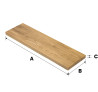 Schody stopień 100x26x4 cm drewniany dąb lity olejowany bezbarwny A/B