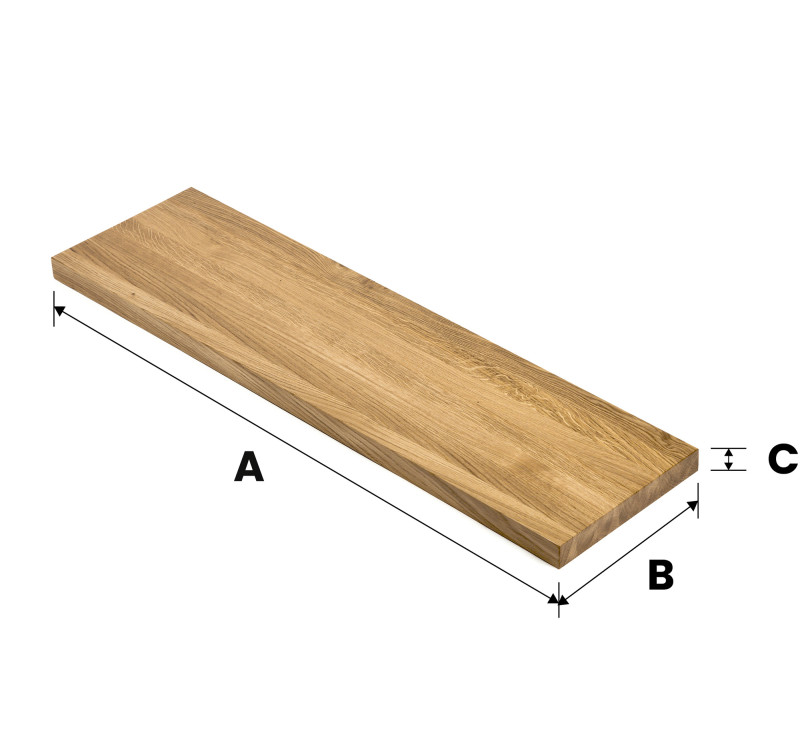 Schody stopień 100x26x4 cm drewniany dąb lity olejowany bezbarwny B/B