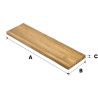 Schody stopień 100x26x4 cm drewniany dąb lity olejowany bezbarwny B/B