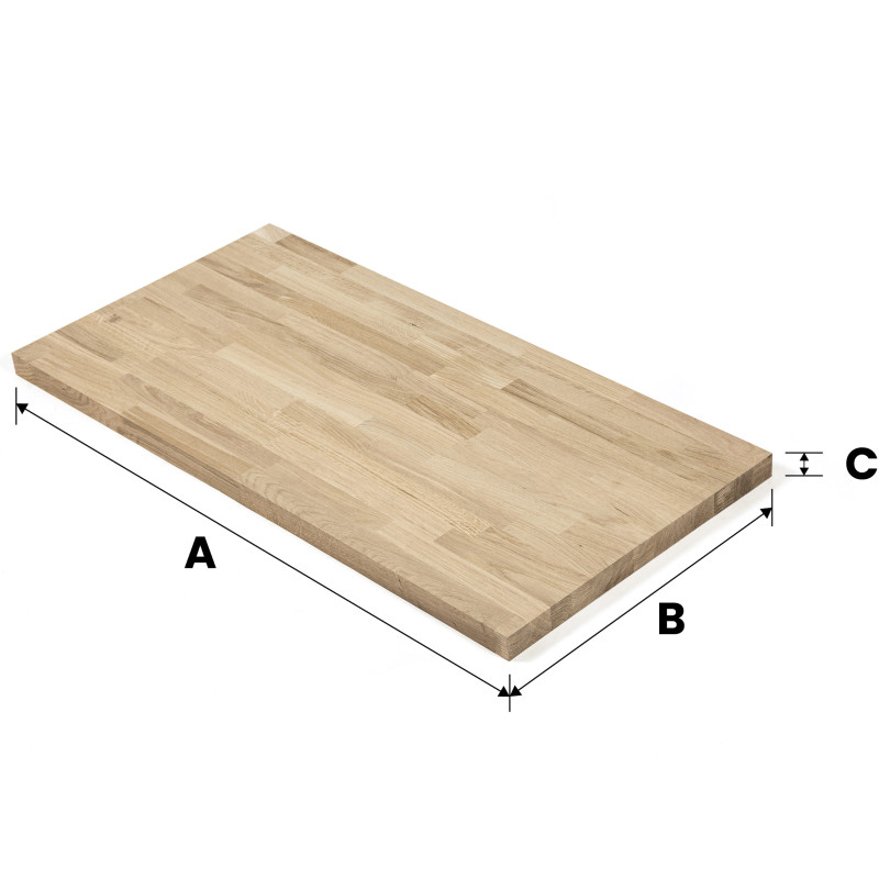 Blat drewniany 260x120x1.9 cm dąb mikrowczep surowy A/B