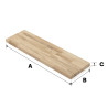 Schody stopień 100x26x3 cm drewniany dąb mikrowczep surowy B/B
