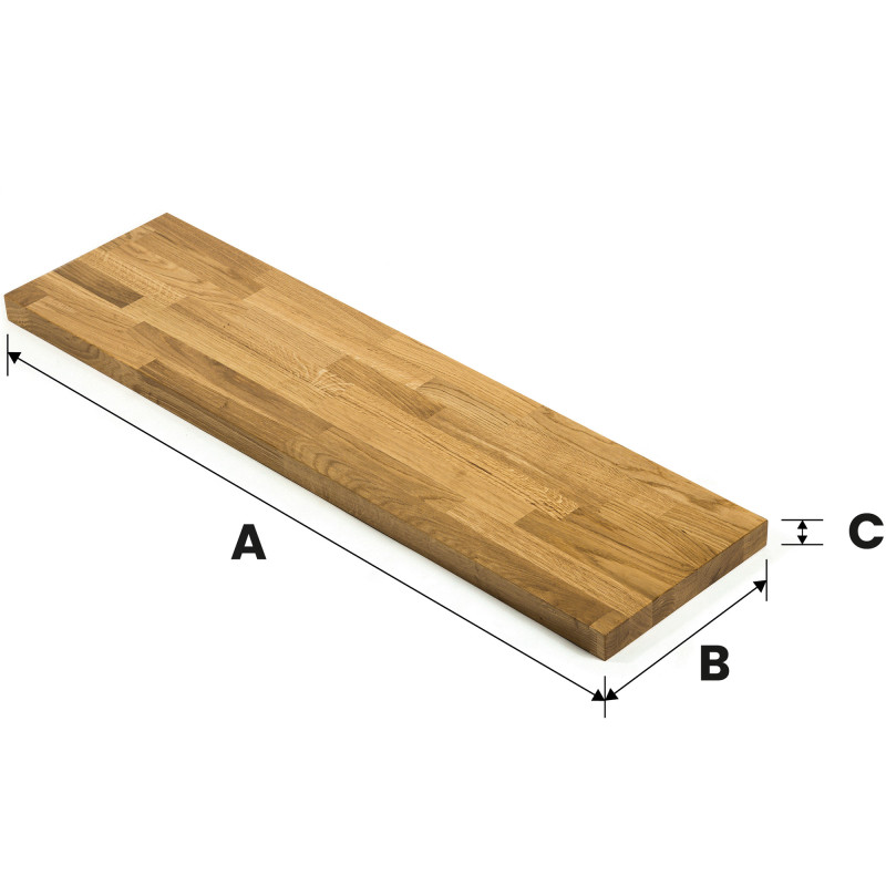 Schody stopień 100x25x3 cm drewniany dąb mikrowczep olejowany bezbarwny A/B