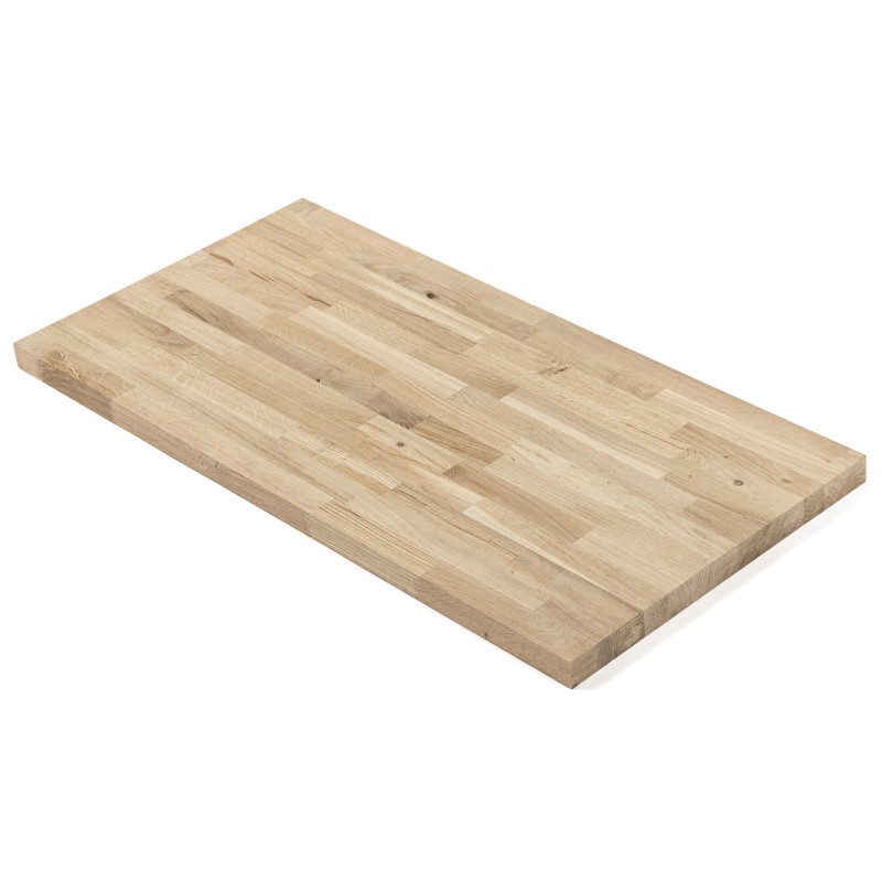 Blat 100x80x4 cm dębowy mikrowczep B/B surowy