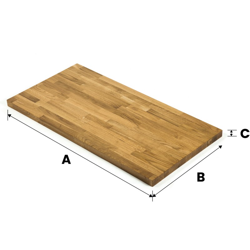 Blat dębowy 130x110x1.9 cm mikrowczep A/B lakierowany bezbarwny