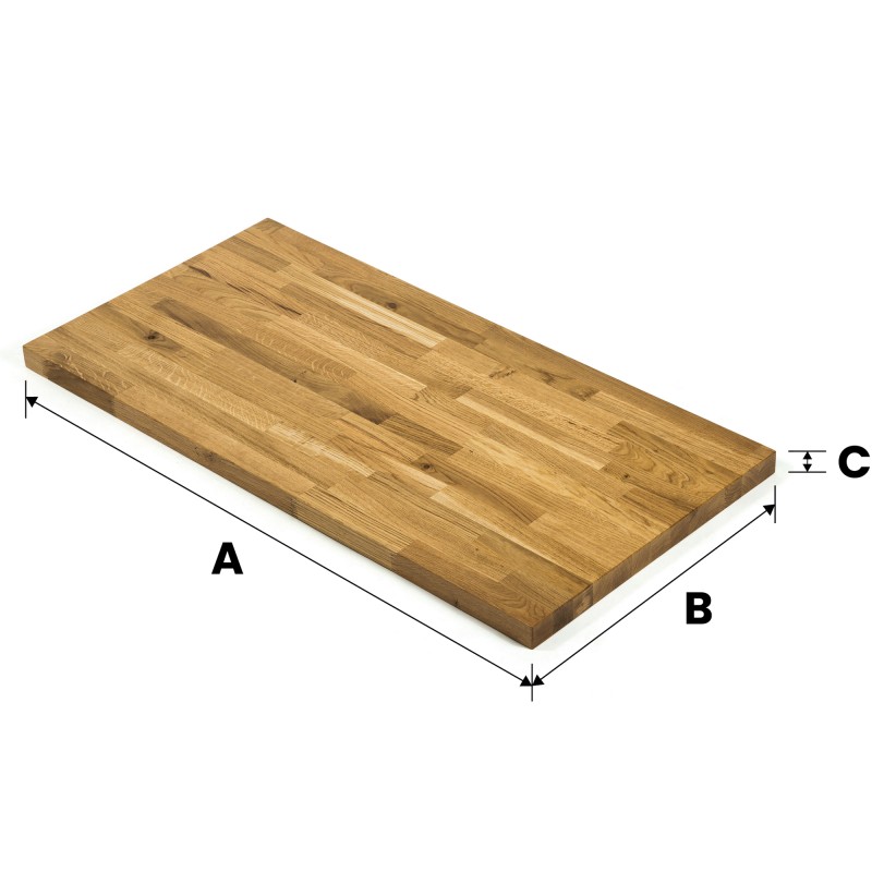 Blat dębowy 150x90x1.9 cm mikrowczep B/B lakierowany bezbarwny