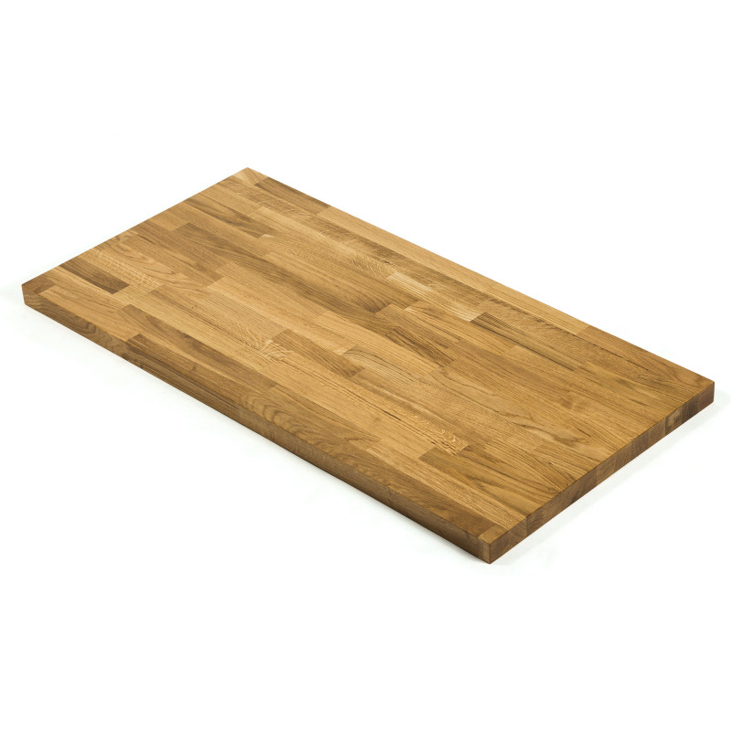 Blat drewniany 240x100x1.9 cm dąb mikrowczep lakierowany bezbarwny A/B