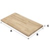 Blat 150x60x3 cm dębowy mikrowczep A/B surowy