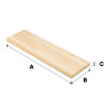 Schody stopień 100x25x3 cm drewniany buk lity surowy A/B