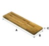 Schody stopień 85x35x3 cm dębowy mikrowczep B/B lakierowany bezbarwny